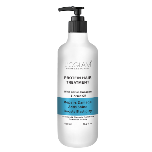L’OGLAM Protein Hair Treatment for colored hair bottle on white background